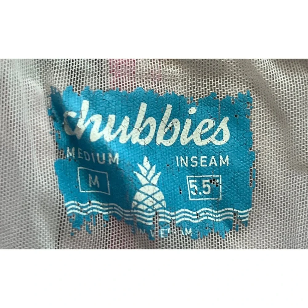 Chubbies Mens Pink Alligator Print Swim Trunks 5.5 Inch Inseam Size Medium